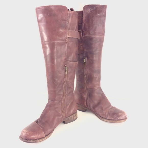 SIGERSON MORRISON brown flat leather boots 8 8.5 knee riding - Picture 3 of 4